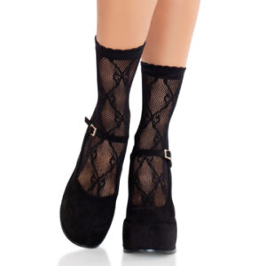Medias Leg Avenue - Bow net anklets.