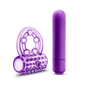 Play With Me - the Player - Vibrating Double Strap Ring - Purple - Imagen 4