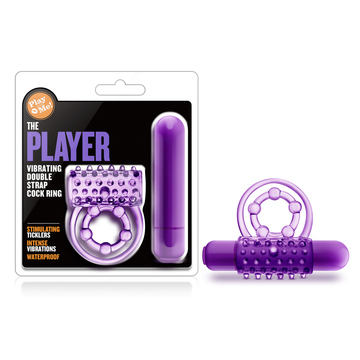 Play With Me - the Player - Vibrating Double Strap Ring - Purple - Imagen 3